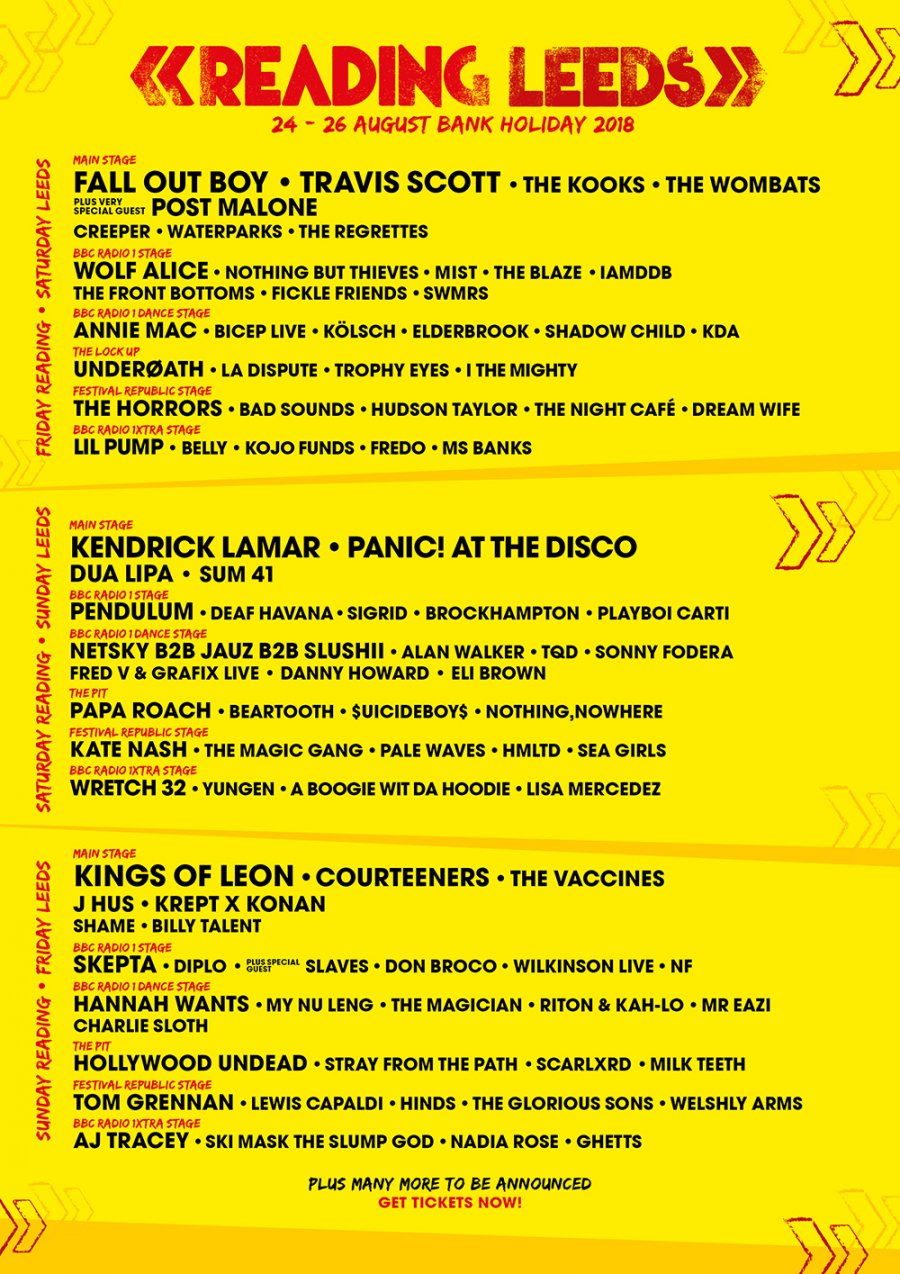 Reading Festival Line Up