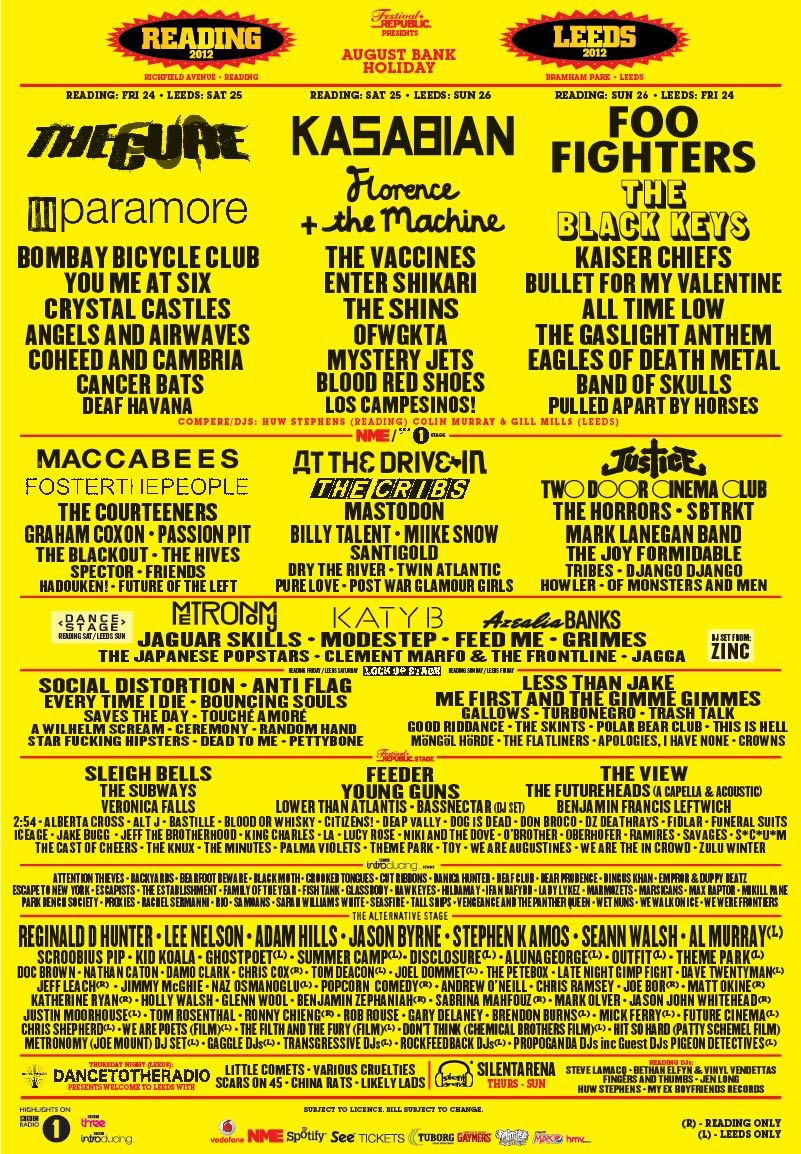 Reading and Leeds 2012