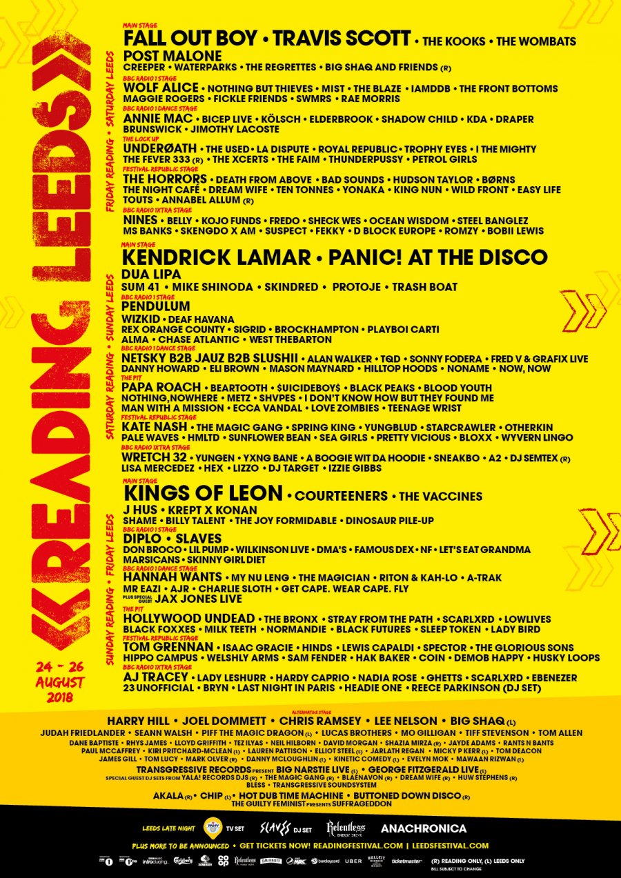 Reading line up 2018