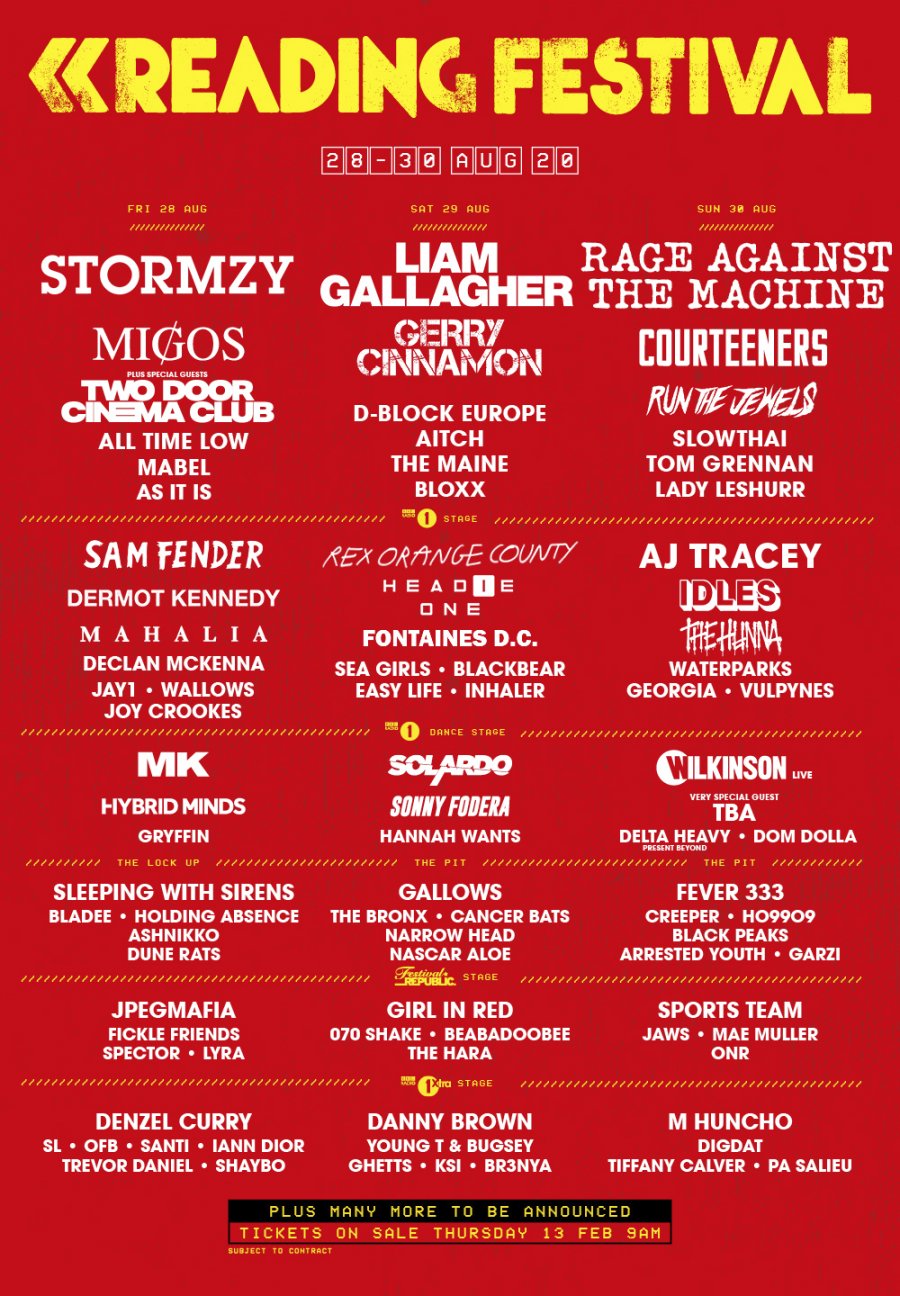 Reading Festival 2020 lineup