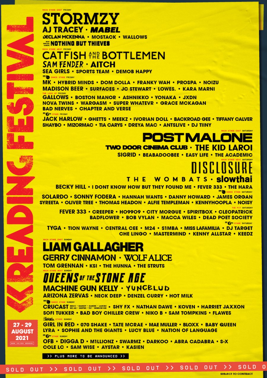 Reading line-up