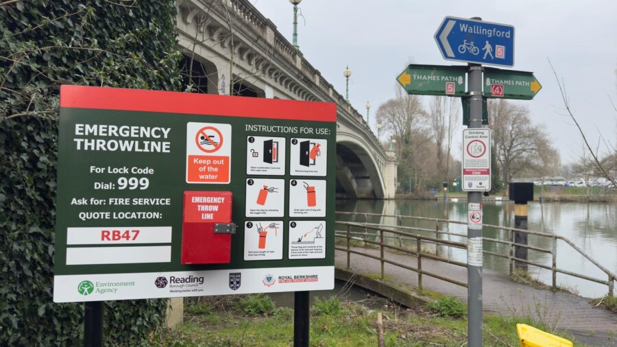 billboard of how to use emergency throwline 
