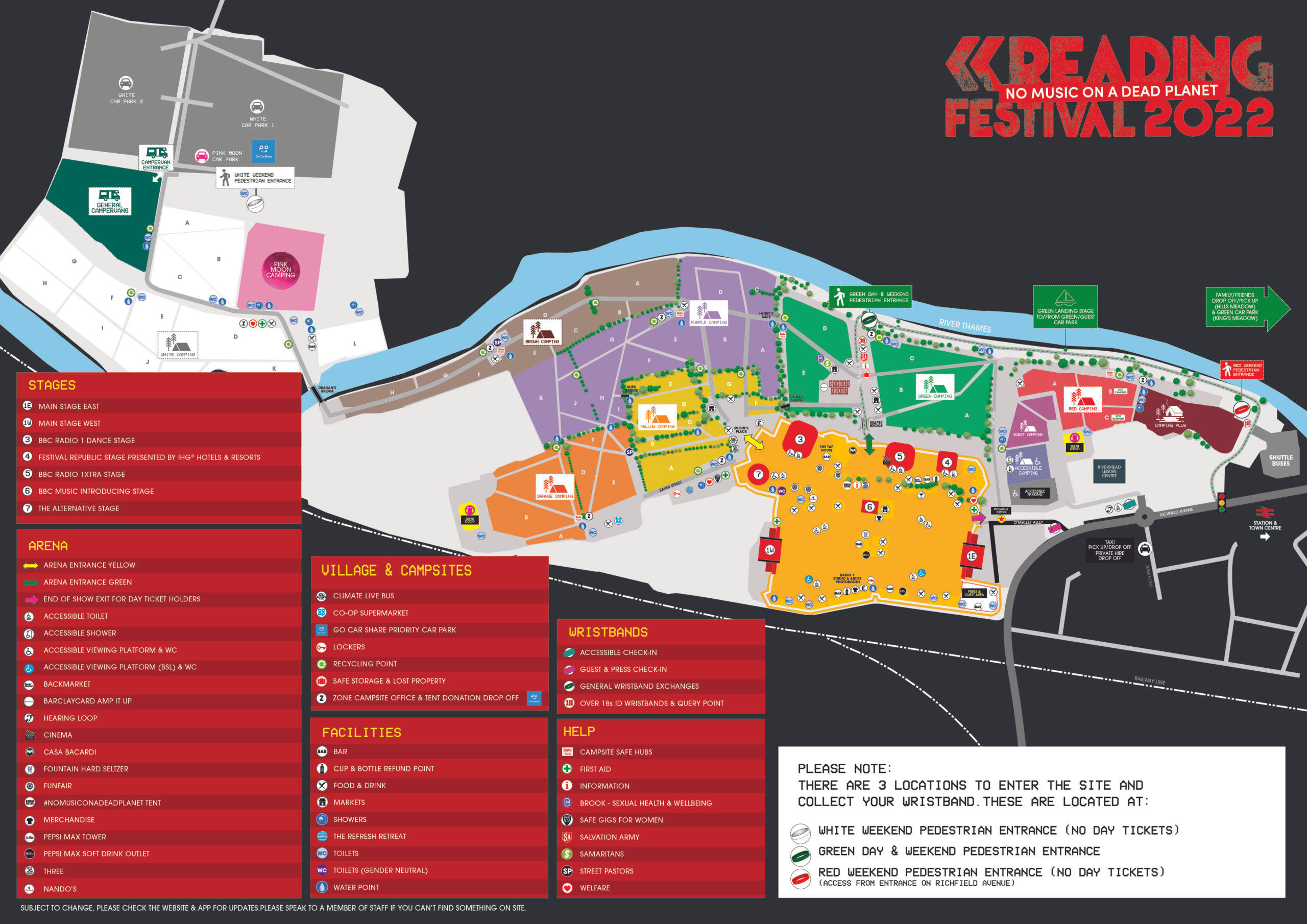 Reading Festival 2022 Map