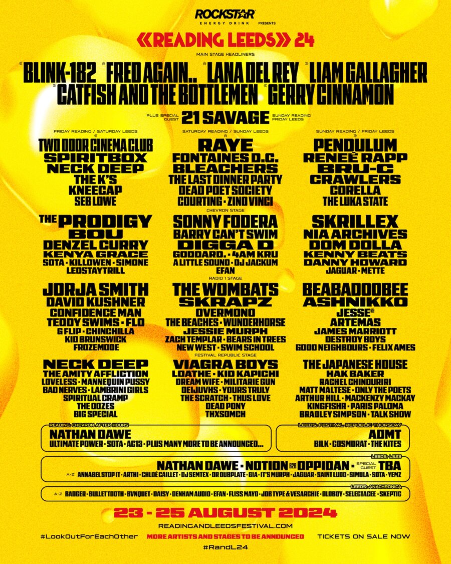 Reading and Leeds Festival 2024 Line Up