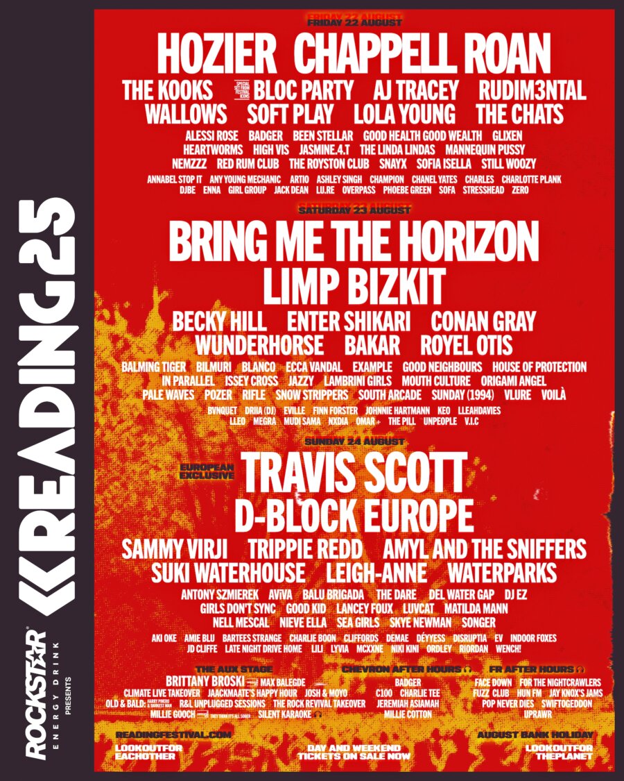 Reading Festival 2025 lineup poster