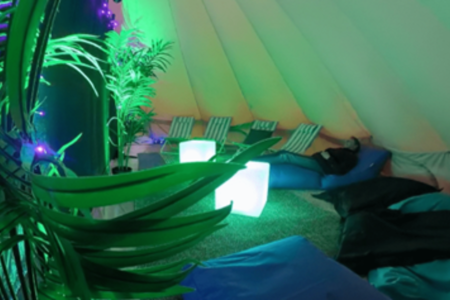 sensory tent at reading festival